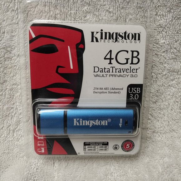 Kingston 4GB Data Traveler AES Encrypted Vault Privacy 3.0 Flash Drive - Picture 1 of 2